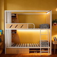 Lit superposé en acier et bois, gain de place, avec tiroirs, pour enfants, meubles d'appartement, loft