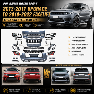 Kit Carrozzeria Completo Stile OEM per Land <span class=keywords><strong>Rover</strong></span> <span class=keywords><strong>Range</strong></span> <span class=keywords><strong>Rover</strong></span> <span class=keywords><strong>Sport</strong></span> 2014-2017 Aggiornamento al 2022 con Paraurti Cofano Faro e Griglia - Product Image 1