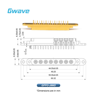 GPPO Mini-SMP Macho Conector RF de 8 canales Latón DC 40GHz para aplicaciones de PCB y RF