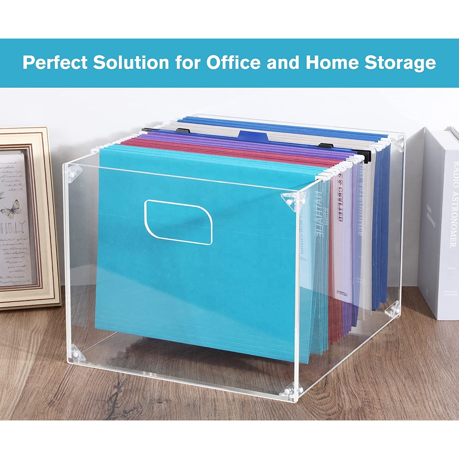 Acrylic File Organizer with Handle - Clear & Customizable