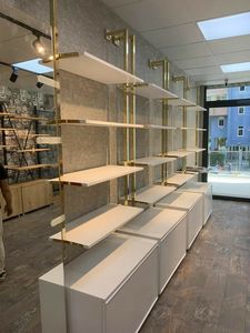 Một cửa hàng thiết kế tùy chỉnh thương hiệu sang trọng Boutique giày cửa hàng tất cả các loại đồ đạc kim loại Modular hiển thị & Made-to-order kệ - Product Image 6