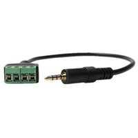 Adaptateur de câble plaqué or 3,5 mm 4 pôles stéréo mâle vers prise jack AV 4 broches verte avec bornier à vis et connecteurs balun