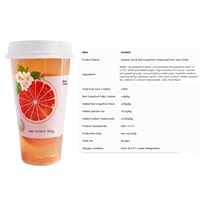 Op maat bedrukte logo wegwerpbeker fruitdrank natuurlijk zoete verse pulp jasmijnthee rode grapefruit samengestelde sap