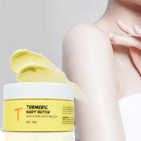 L'usine fournit directement la crème de beurre corporel végétalien Nature beurre de karité Oem lotion corporelle hydratante beurre corporel au curcuma fouetté