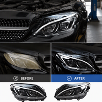 Phares LED d'origine usagés 6000K Blanc naturel pour Mercedes-Benz Classe C W205 Pré-LCI 2015-2018 OE A2059067303/A2059067403 12V