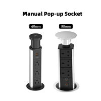 Prise de bureau escamotable professionnelle avec hub de charge sans fil 15W et 3 prises, multiprise relevable pour projets de bureau et de réunion