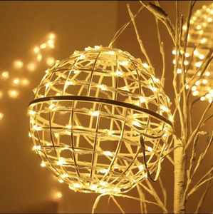 Lampu gantung bola rotan 40cm, lampu bola rotan gantung untuk dekorasi Natal, lampu pohon luar ruangan - Product Image 3