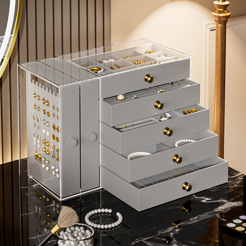 Gray 5-layer velvet + 2-layer solid color drawers