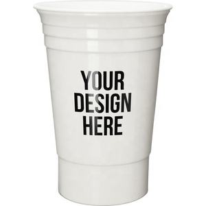 Gobelets en plastique PP réutilisables de 16 oz personnalisés avec logo de marque pour Beer Pong, fêtes, camping, gobelet rouge - Product Image 6