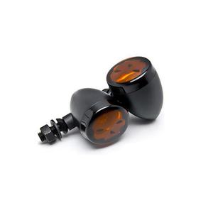 Clignotants LED personnalisés pour moto, design rétro en métal, tête de mort fantôme - Product Image 1