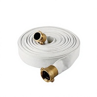 Tuyau d'incendie textile blanc 3 pouces 100 pieds avec raccords en laiton pour la lutte contre l'incendie