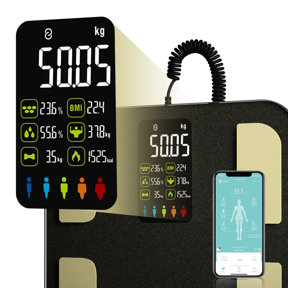 Smart App Digital Weighing Scale Body Fat Scale With 8 Electrode Sensor