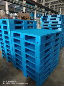 Tek yüzlü plastik kargo palet HDPE çelik PP malzeme PVC beton blok soğuk depolama 4-Way paletler - Product Image 3