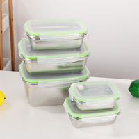 Ensemble de boîtes à lunch Bento en acier inoxydable 304 de qualité supérieure Récipients hermétiques étanches pour le stockage des aliments avec couvercle en PP