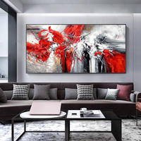 Vente en gros personnalisée grande toile peinture à l'huile abstraite texturée colorée image d'art mural décor à la maison pour le Ramadan suspension facile