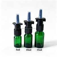 Flacon pulvérisateur nasal en verre vide de 10 ml avec clip de sécurité, pompe noire, ambre, bleue, verte, atomiseur rechargeable pour le nez – Vente en gros