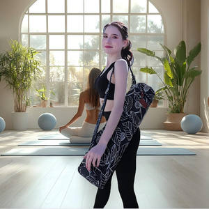 Échantillon gratuit, sac de transport pour tapis de yoga en coton de haute qualité, imprimé personnalisé, design de qualité supérieure, sac de sport en toile pour le yoga - Product Image 5
