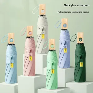 ร่มพับได้แบบคลาสสิกสำหรับธุรกิจ ผลิตตามสั่ง ขายส่ง พิมพ์ลายด้วยระบบ UV ผ้า Pongee ใช้ได้ทั้งวันแดดและวันฝน - Product Image 2