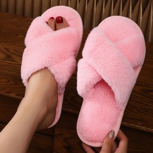 2026 Wholesale Warm Furry Open Toe Plush <b>Slippers</b> for Women Indoor Home Use with Anti-Slip Sole - Product Image 4