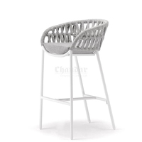 Chaises de bar en corde d'extérieur mobilier d'extérieur sur le balcon pour visiter les paysages chaises en tissu