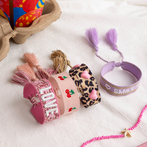 Jd Thời Trang Đầy Màu Sắc Dễ Thương La Mã Leopard Thiết Kế Tình Yêu Nụ Cười Anh Đào Chuỗi Có Thể Điều Chỉnh Vòng Đeo Tay - Product Image 5