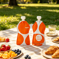Pochette souple personnalisée en plastique réutilisable de qualité alimentaire avec bec verseur pour lait, gelée, boissons, alimentation bébé, emballage alimentaire en plastique 50ml 100ml 150ml