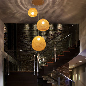 Lámparas hechas a mano de bambú, para comedor candelabro, linternas tejidas de ratán, luz de Bambú - Product Image 6
