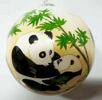 Panda géant du trésor national chinois boule de Noël en verre peint ornements d'arbre peints à la main