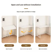 Bureau d'ordinateur en métal pliant mobile pratique chevet étudiant maison bureau simple bureau chambre étude petite Table