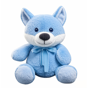 Peluche douce OEM loup bleu peluche mignonne cadeau super doux coton PP coton gratuit fête lavé anti-stress peluche poupée jouet - Product Image 5