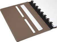 Carnet à disque avec système de prise de notes personnalisé, taille junior, couverture en cuir, noir