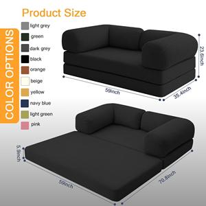 Gấp Sofa giường Nữ Hoàng 4-in-1 có thể gập lại sàn đi văng chuyển đổi futon sofa nén ngủ Nệm với tay vịn - Product Image 2