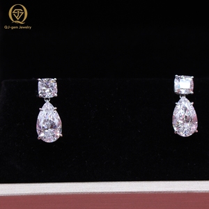 Pendientes Colgantes de Platino con Diamantes Cultivados en Laboratorio, Corte Pera y Cojín, con Certificado IGI, para Mujer - Product Image 4