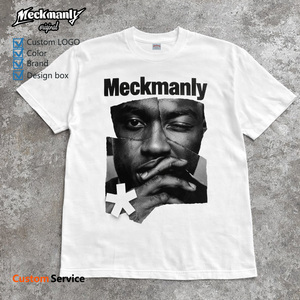 เสื้อยืดแขนสั้นสีขาวพิมพ์ลายรูปถ่ายสำหรับผู้ชาย Meckmanly คอกลม สไตล์สตรีท ทรงปกติ ผ้าฝ้าย 100% ระบายอากาศได้ดี - Product Image 3