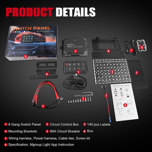 Custom Upgraded 8 Gang <strong>Car</strong> <strong>Switch</strong> Panel With APP 12V 24V ATV UTV Auto Offroad LED Bluetooth <strong>Switch</strong> Panel <strong>for</strong> <strong>Cars</strong> - Product Image 5