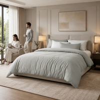 Ensemble rafraîchissant 100% Eucalyptus certifié OEKO-TEX, doux et soyeux, pour drap plat taille Queen, respirant, en Lyocell 300 fils, idéal pour les personnes ayant chaud la nuit