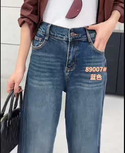 <span class=keywords><strong>Jean</strong></span> Boyfriend Décontracté Grande <span class=keywords><strong>Taille</strong></span> pour <span class=keywords><strong>Femme</strong></span> – Écologique, Respirant, Extensible, <span class=keywords><strong>Taille</strong></span> Haute, Boutonné, Couleur Unie, Longueur Cheville – Offre Spéciale - Product Image 5