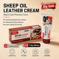 Betún para Zapatos de Cuero con Aceite de Oveja Black Bull de 70g, Antimoho, para Todas las Estaciones, con Función de Fácil Limpieza