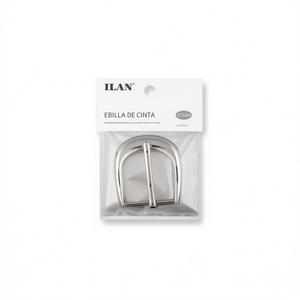 Hebilla de cinturón ILAN de 2.5 cm color plata para cinturones de cuero - Product Image 1
