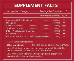 Gmp oem/odm מפעל איכות גבוהה coאנזים coq10 softgel כמוסות בריאות לב לא לנשים בהריון תווית פרטית - Product Image 2