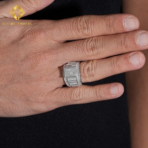 Anillo Cuadrado de Diamantes Cultivados en Laboratorio con Incrustaciones Completas, Estilo Hip Hop, para Hombre, de ZUANFA JEWELRY - Product Image 6