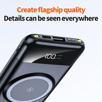 Chargeur sans fil 20000mAh haute capacité 4-en-1 pour iPhone avec câbles intégrés, charge rapide, écran LED