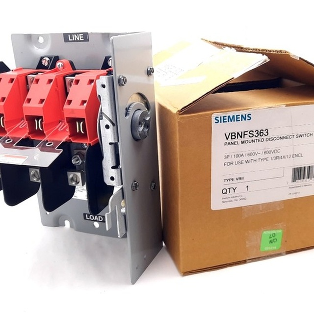 VBNFS363 Mount Disconnect Switch 600VAC 600VDC 100A 3 Phase PLC
