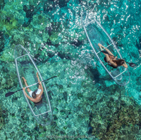 Kayak Canöe Crystal Transparent Vicking 11 pieds 2 Personnes à Fond Clair, Matériau PC, Bateau Écoulant à Chaud