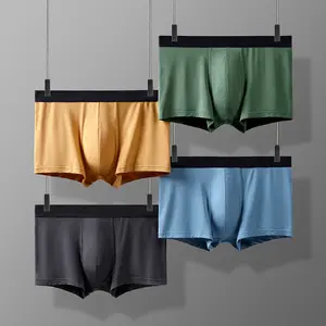 Hete Verkoop Ijs Zijde Katoenen Kort Ondergoed Import Slips & Low-Rise Mannen Boxer, Katoen Boxer Short Voor Heren Mid Rise