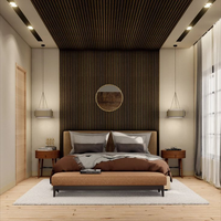 Panneau mural acoustique en PVC, en fibre de bois, en polyester, avec placage bois, absorbant le son