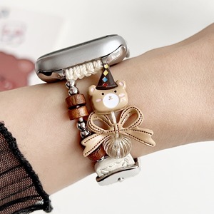 Bracelet de montre en cuir perlé BEEFLYPOWER avec bracelet décoratif animal mignon pour <span class=keywords><strong>Apple</strong></span> pour Xiaomi, bracelet de montre pour femme - Product Image 3