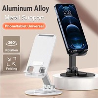 Support de téléphone universel en métal ABS à rotation 360°, pliable et réglable, pour bureau, idéal pour les diffusions en direct