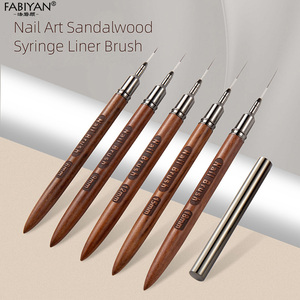 Mới Đến 5Pcs Tay Cầm Bằng Gỗ Dài Striping Nail Fine Vẽ Bút Nail Gel Sơn Dòng - Product Image 4