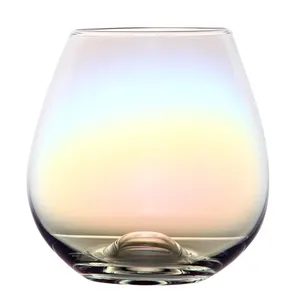 Individuelles durchsichtiges stielloses Weinglas verschiedene Kapazitäten neigungsfarbene elektrische Farbe modernes Design Kristallwein